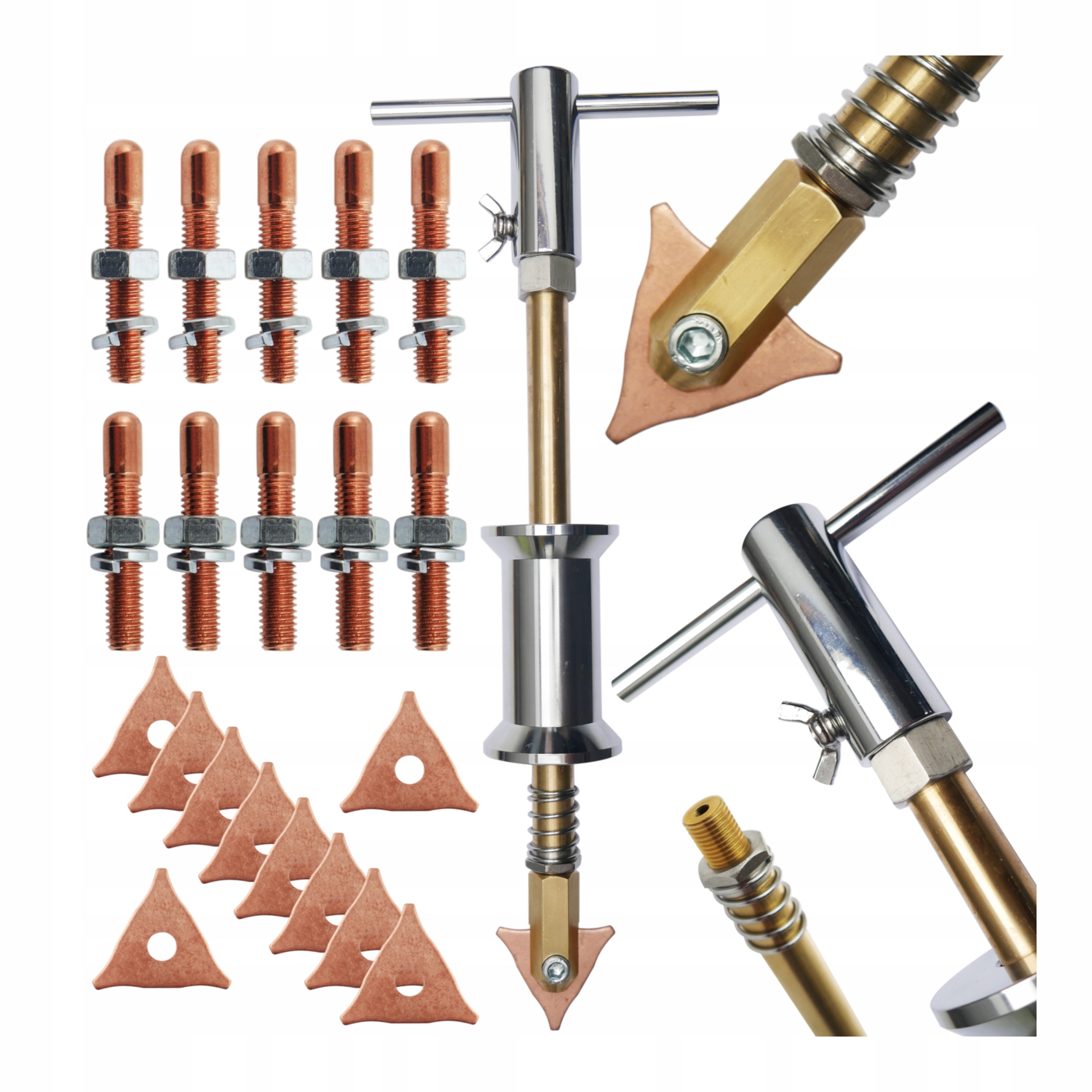 Kluzné kladivo 9,8 mm 15,6 mm Závit M14 M5 Elektrody 10 Ks Trojúhelníky 10 Ks