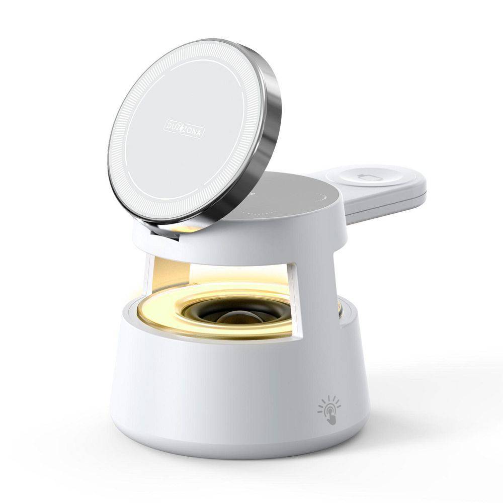 Velká W23 – Indukční nabíječka 5v1 s Bluetooth reproduktorem pro Magsafe