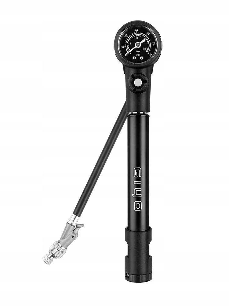 Pumpička na pneumatiky a tlumiče jízdních kol přenosná s hadicí Giyo Gs41el
