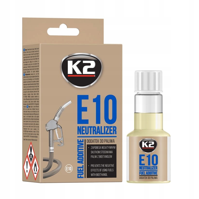 K2 E10 Neutralizator Dodatek do benzyny paliwa Chroni silnik 50ml T325