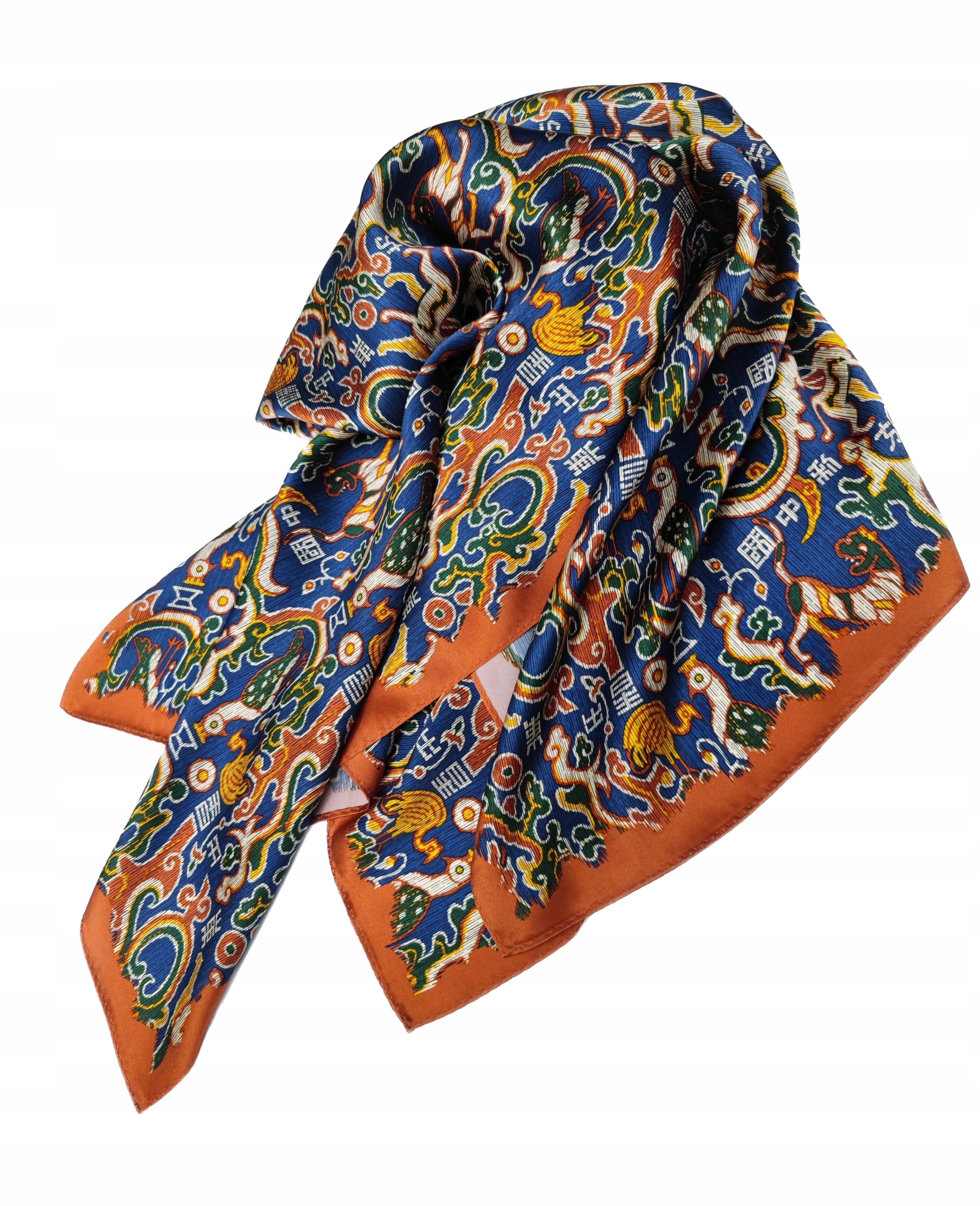 100% Hedvábný Značkový Šátek Šál Kvalita Hq