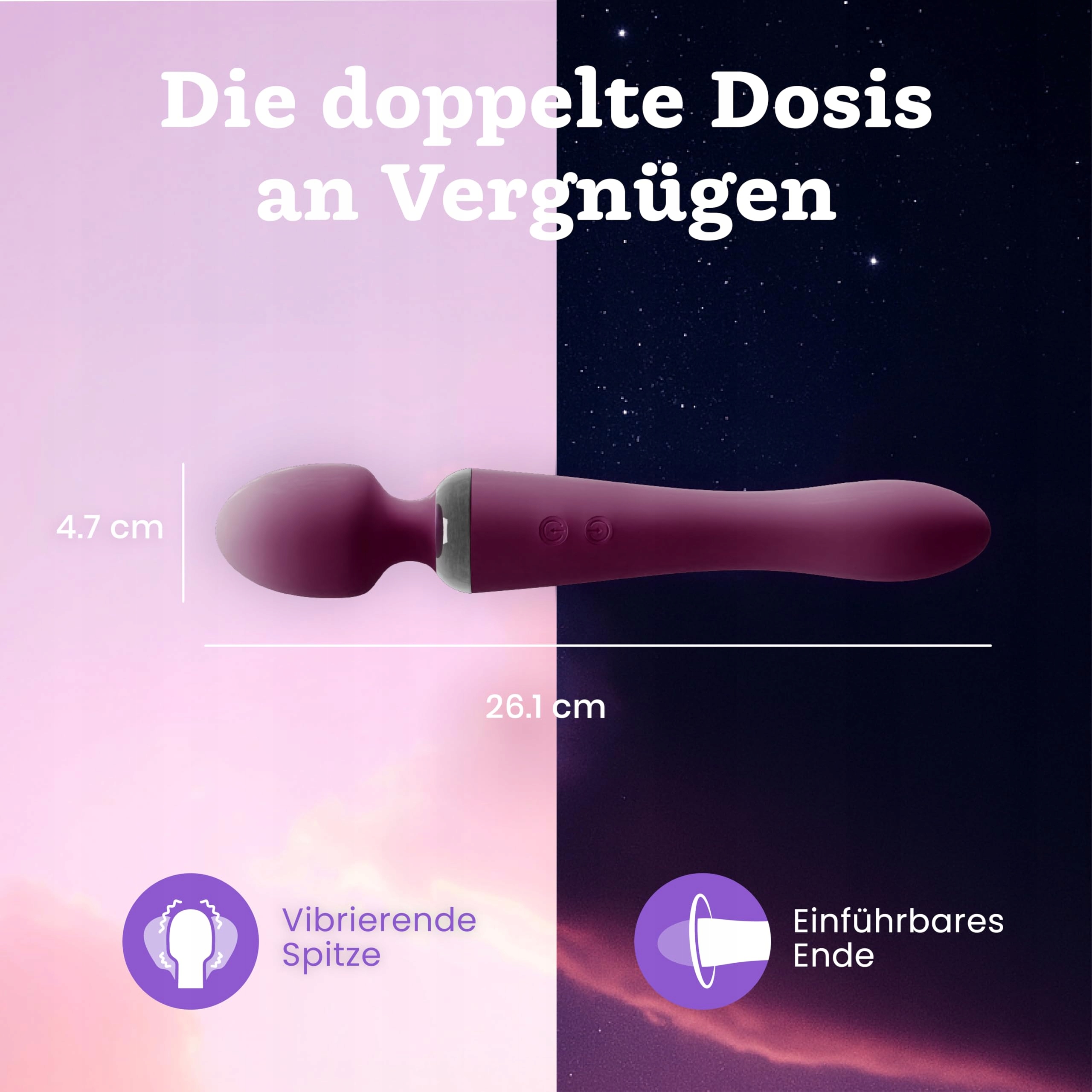 DOPPELKOPF Wibrator Dildo 10 Trybów Wibracji Wodoodporny Bezprzewodowy — miniatura 3