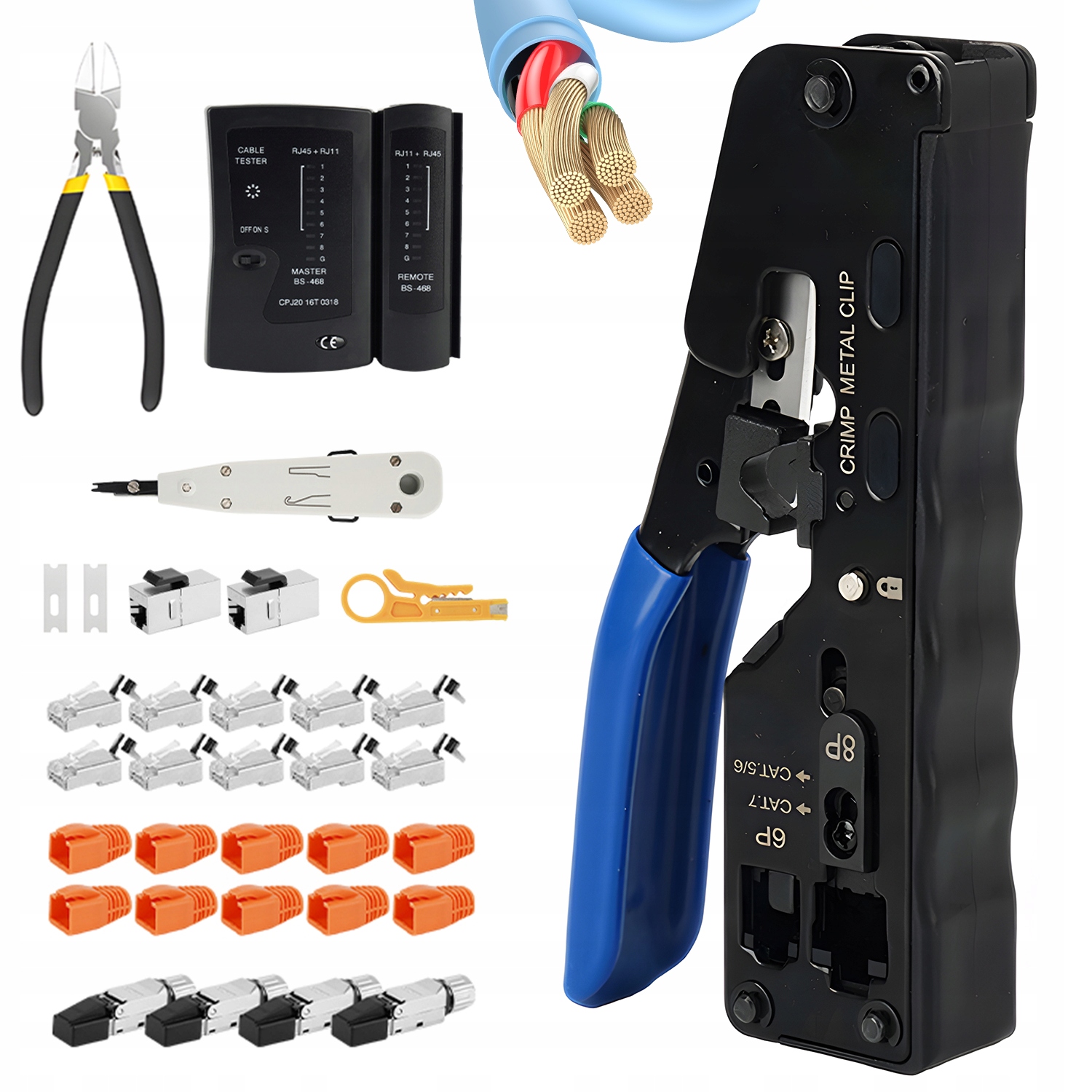 Sada Síťových Nástrojů RJ45: Svorka, Tester, Stahovák, Pouzdro