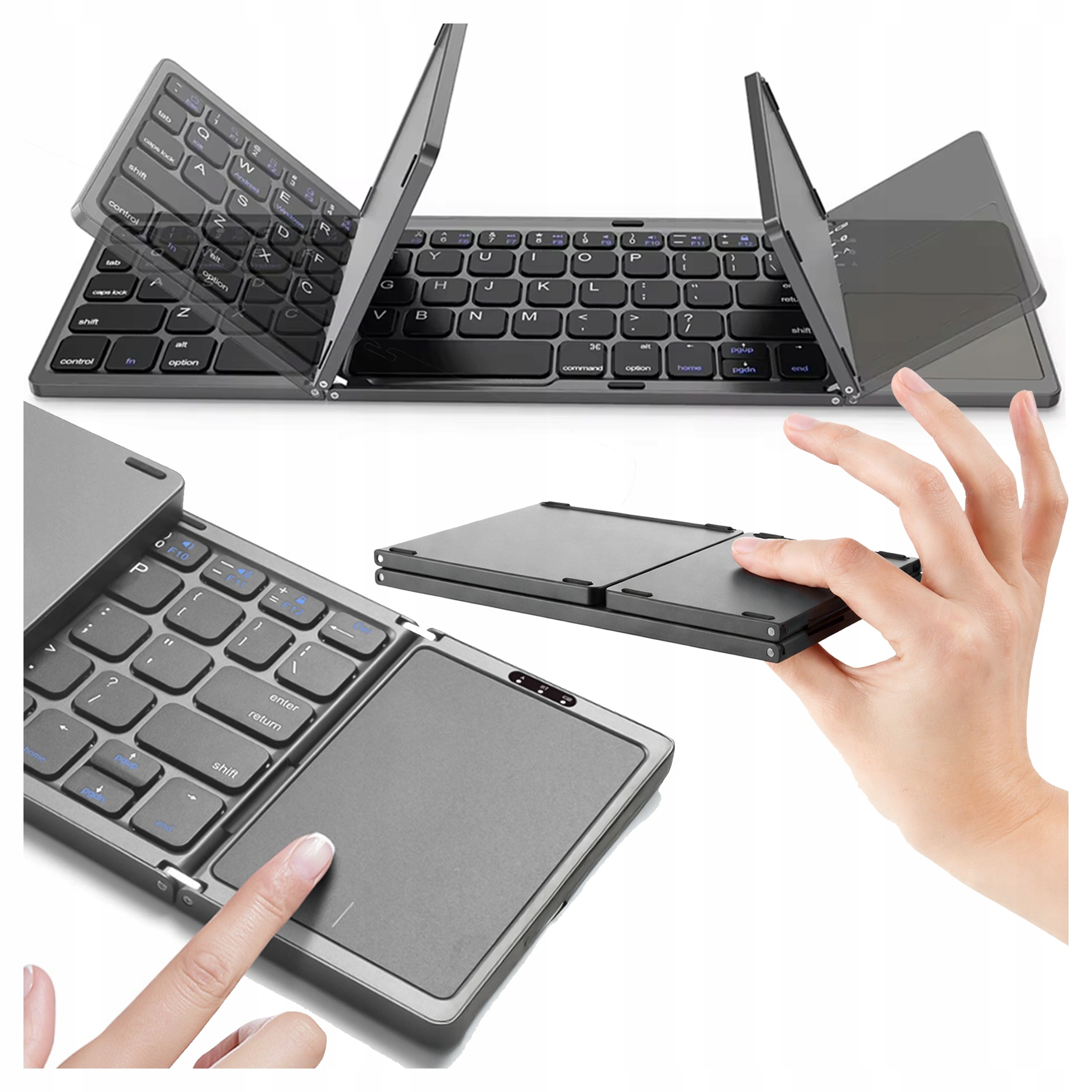 Mini bezdrátová Bluetooth skládací klávesnice pro tablet Touchpad Usb-c