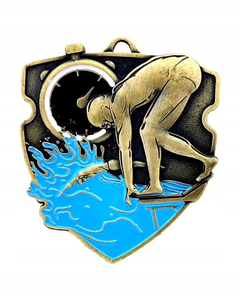 

Duży odlewany Medal 3D- Pływanie M100. Grawer