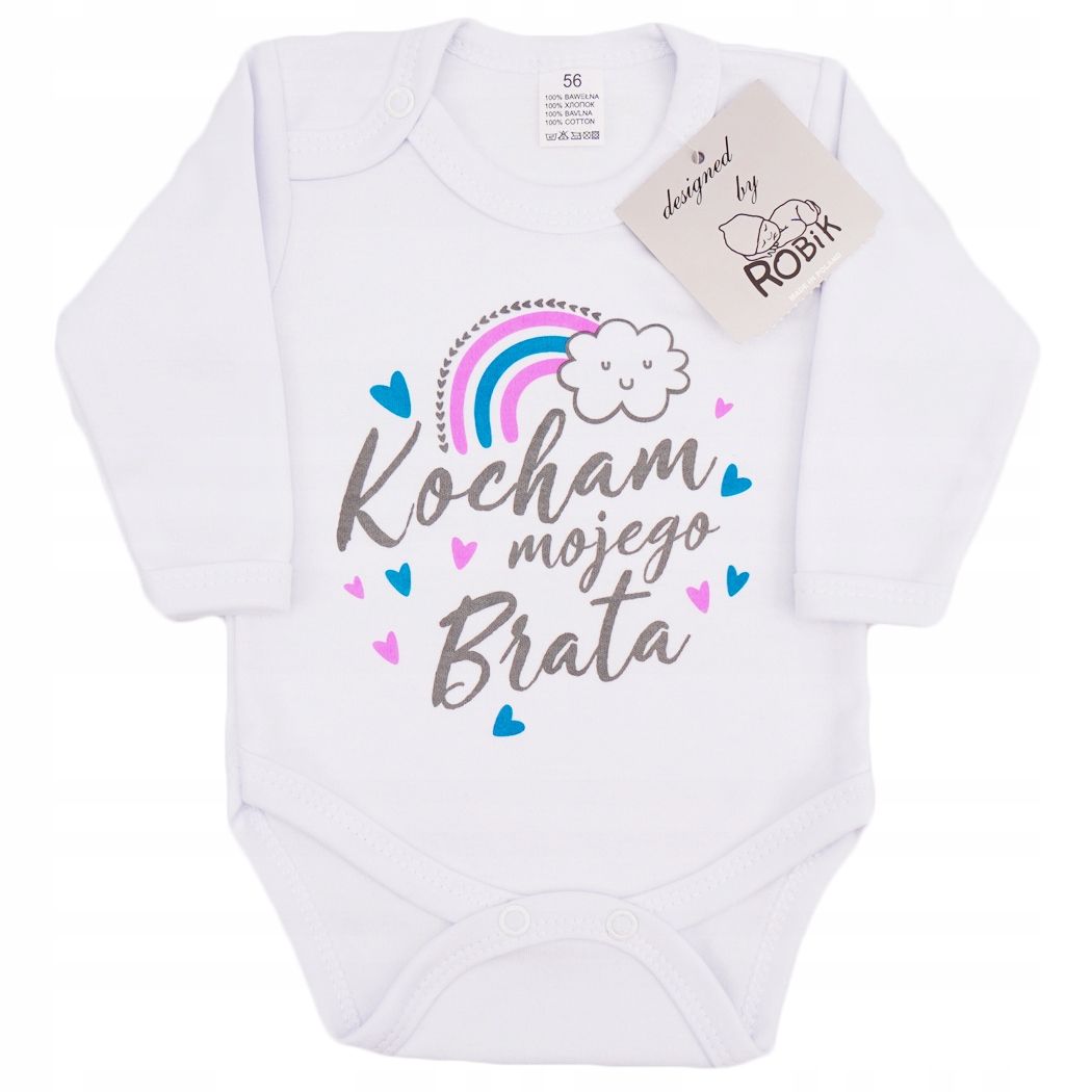 

Body r.80 białe wzór 706 Kocham Mojego Brata