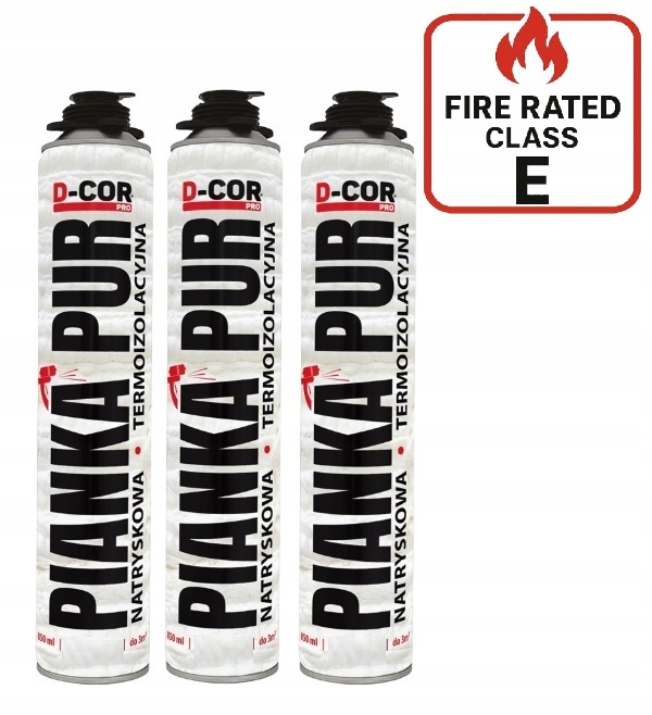 Pianka Pur Natryskowa D-Cor Pro 850 ml 930 g izolacja termiczna 3 sztuki