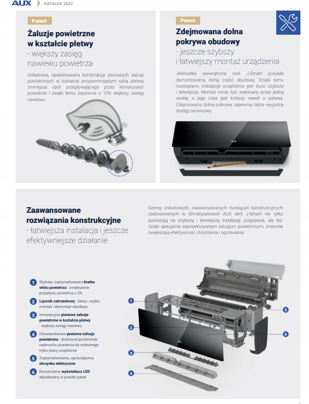 Klimatyzator AUX J-Smart ART R32 3,6 kW AUX-12JP Marka AUX