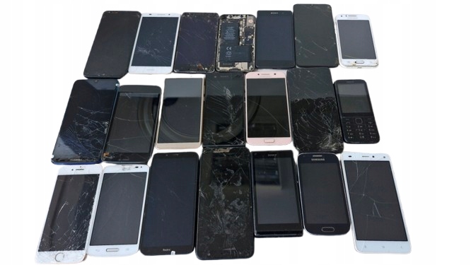 ZESTAW 21 USZOKODZONYCH TELEFONÓW LG SAMSUNG SONY HUAWEI IPHONE