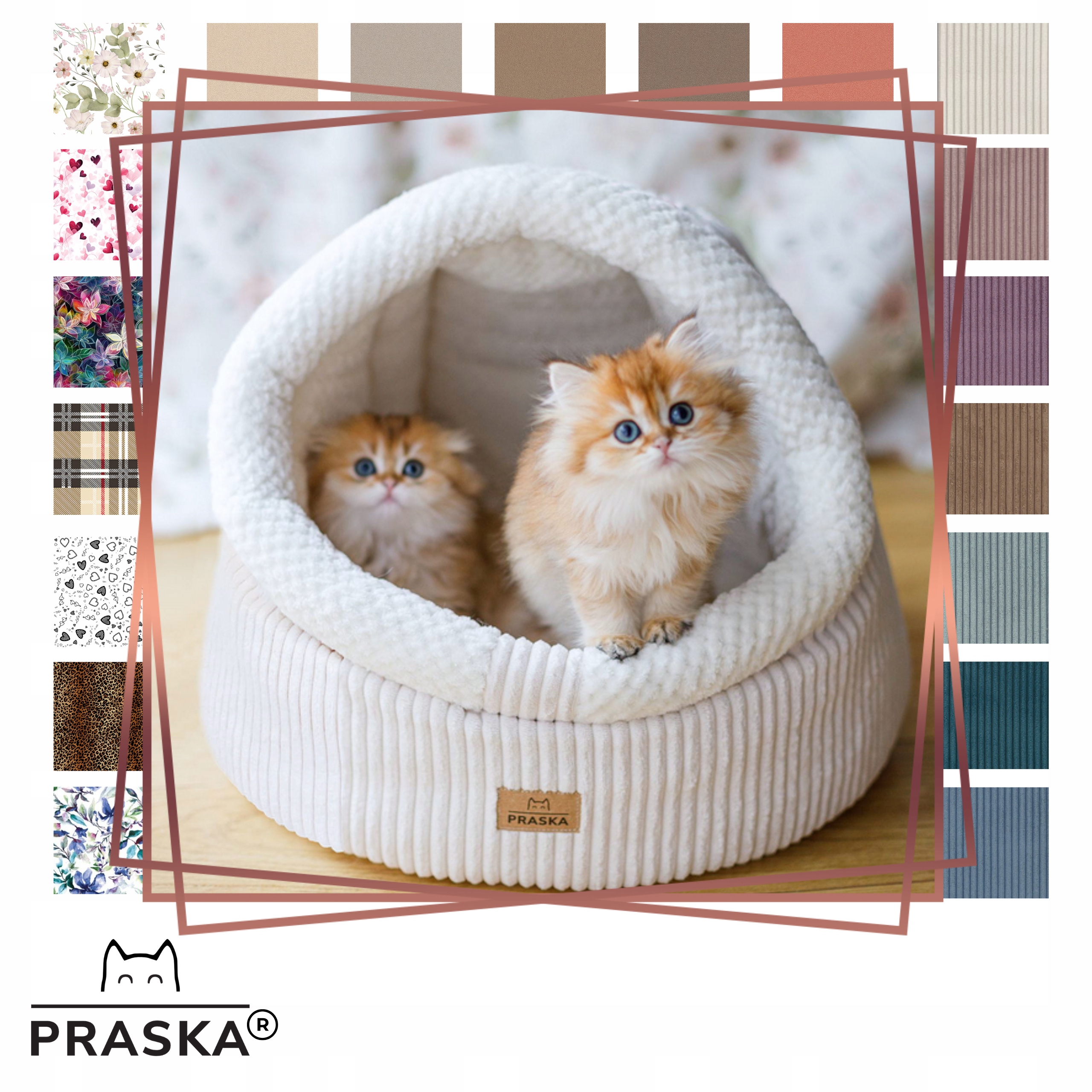 Levně Pelíšek pro kočky plyšová budka 45 cm Polská Výroba Hide'in Hood barvy