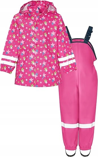 98Playshoes kombinezon przeciwdeszczowy dziecięcy, gwiazdki, różowy 92/98