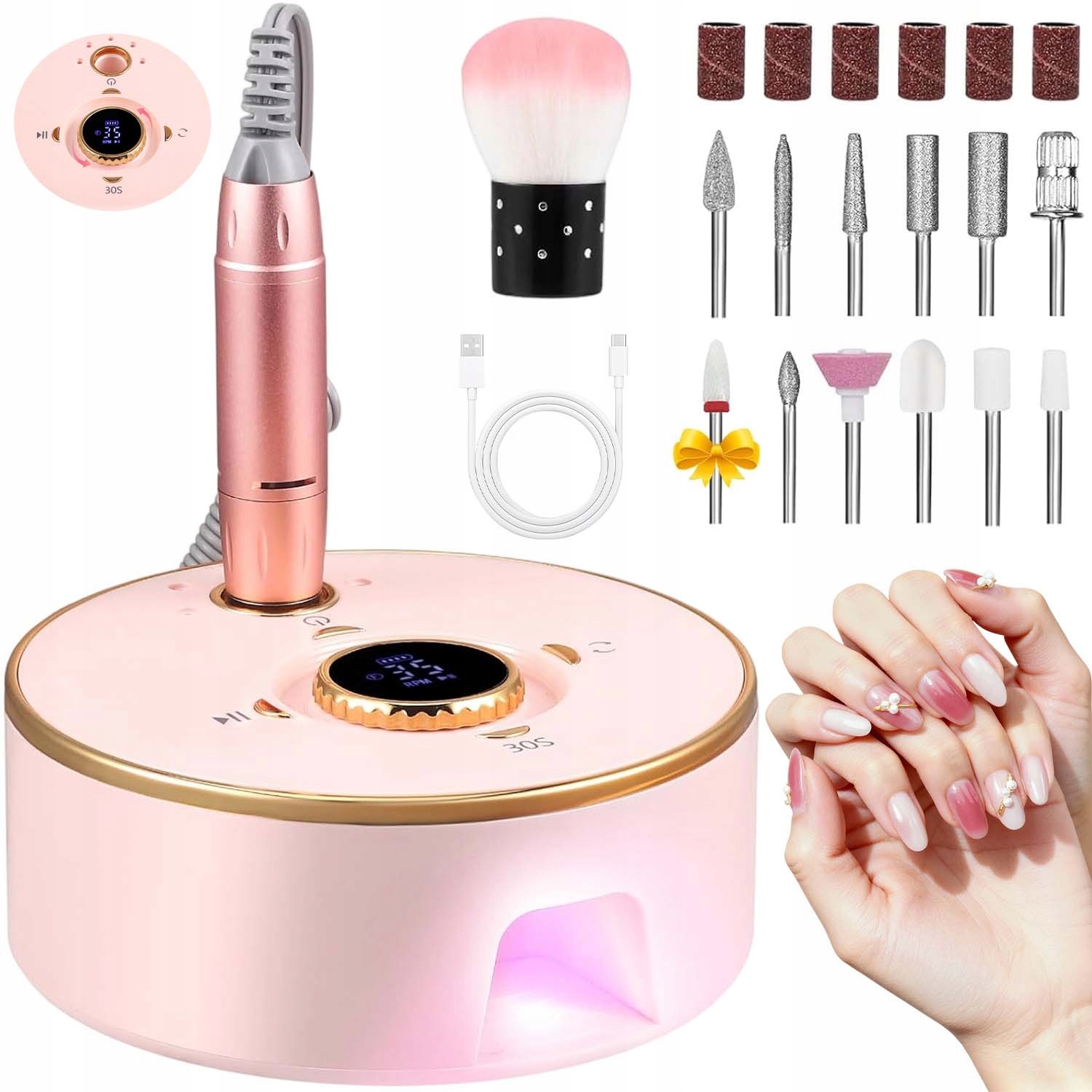 Bruska Na Nehty Manikúra Pedikúra Profesionální Výkonná 2V1 9W Nemluva