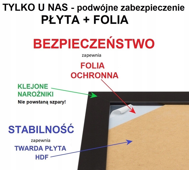Lustro w ramie klejonej PREMIUM 70x50 BETON Rodzaj zwykłe