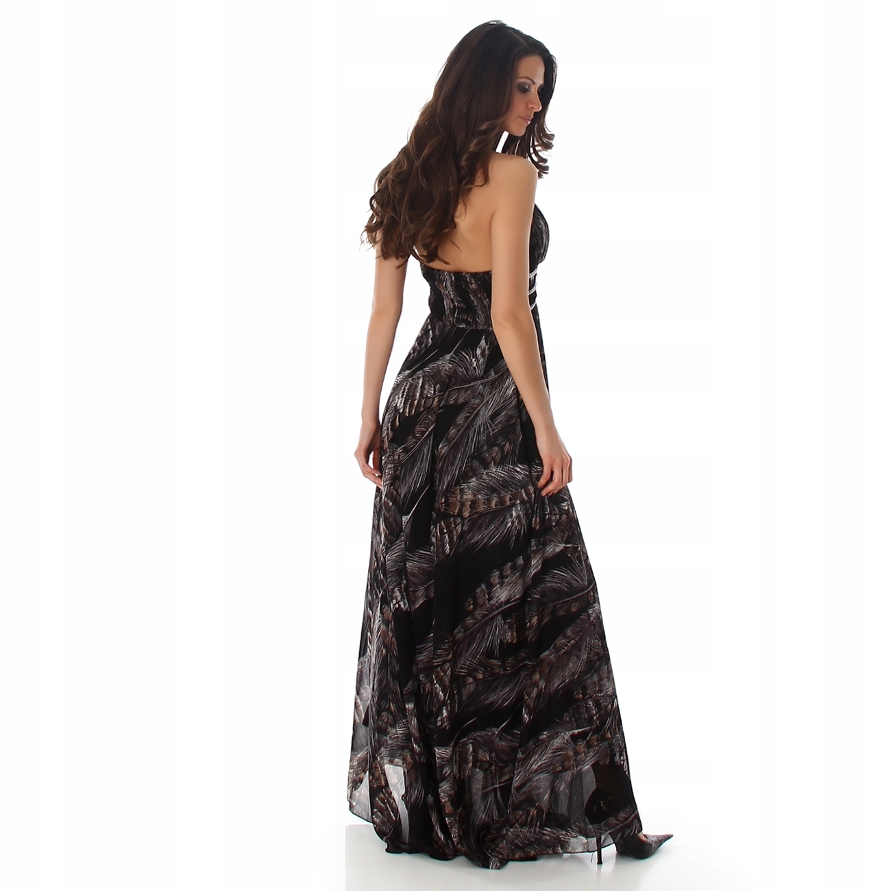 DŁUGA SUKIENKA MAXI WZORY PRZYJĘCIE WESELE BIŻUTERYJNA OKOLICZNOŚCIOWA N390 Rozmiar 36