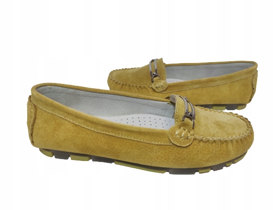 mokasíny nubuková kůže Filippo DP1202 Žluté r38