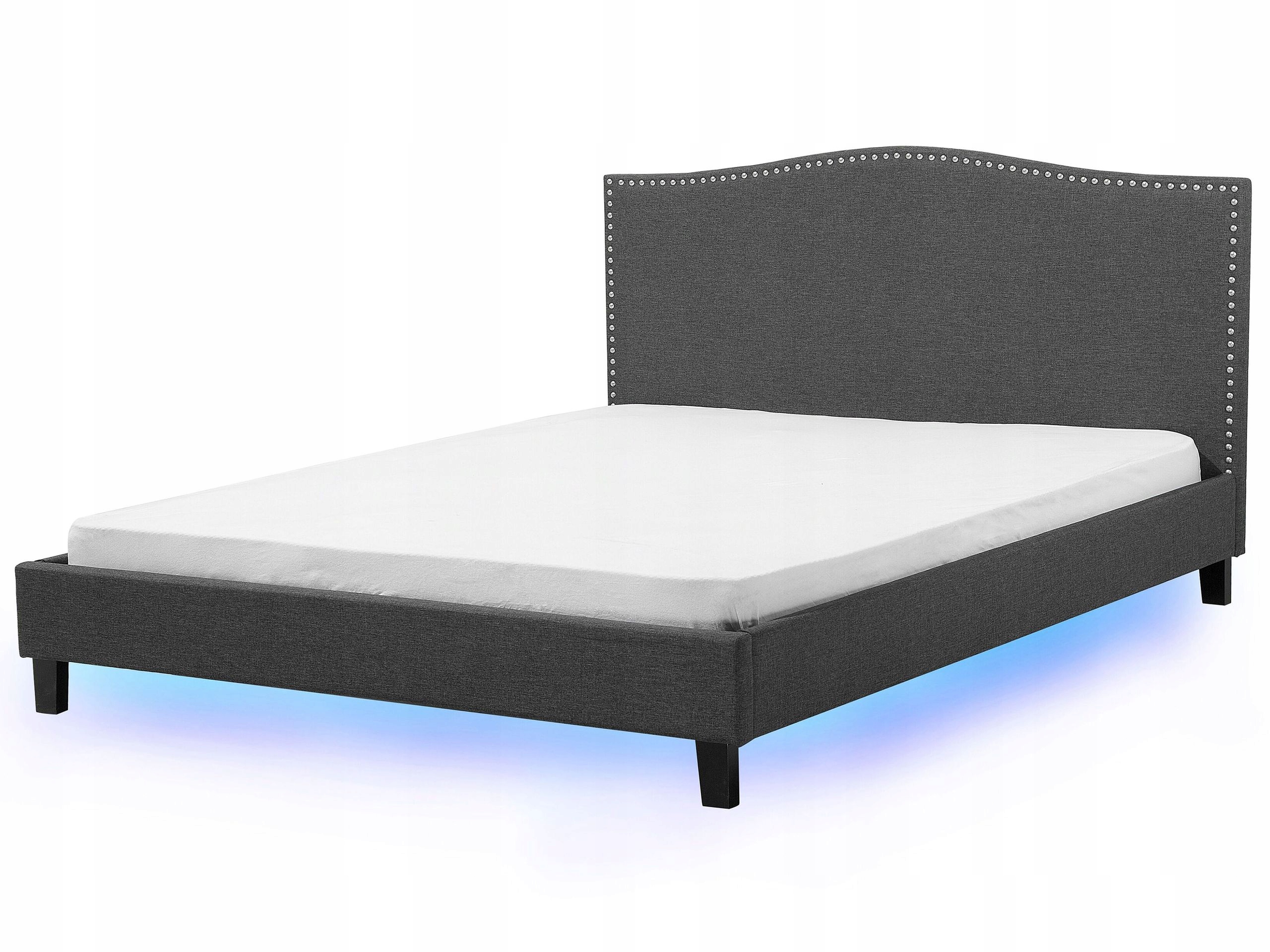 Łóżko tapicerowane Led 180x200 szare