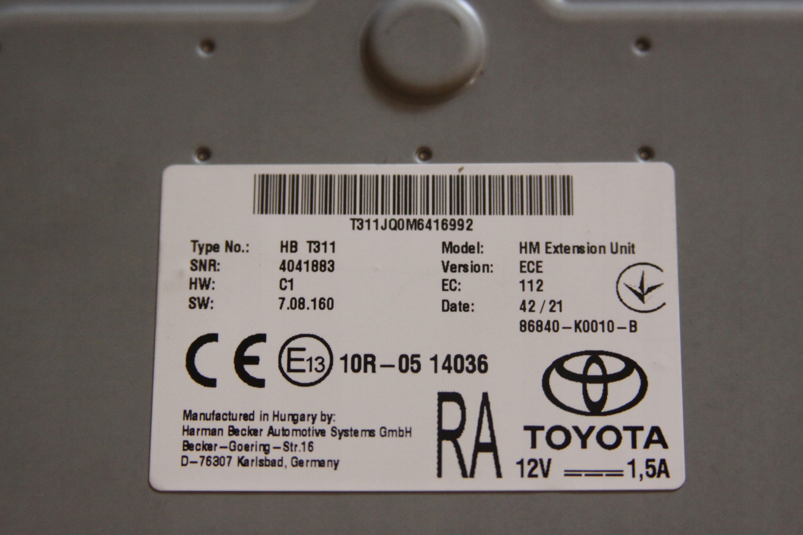 modul Bedienteil der Navigation Toyota COROLLA E21 86840-K0010-B