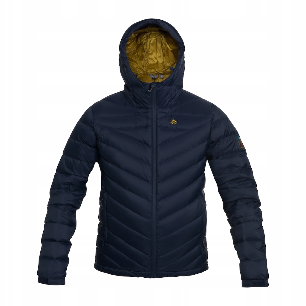 Zimní bunda s kapucí lehká pánská péřová bunda Alpinus Monviso Navy S