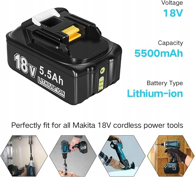 Akumulator zamiennik makita Li-Ion Powtree 18 V 5,5 Ah Marka inna