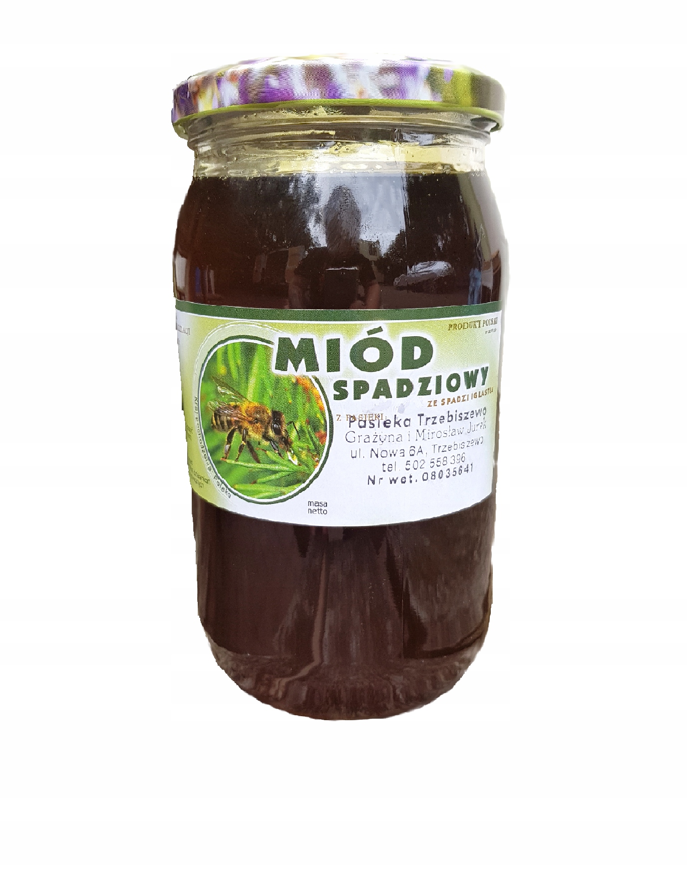 Miód ze spadzi iglastej 1,1kg Pasieka Trzebiszewo