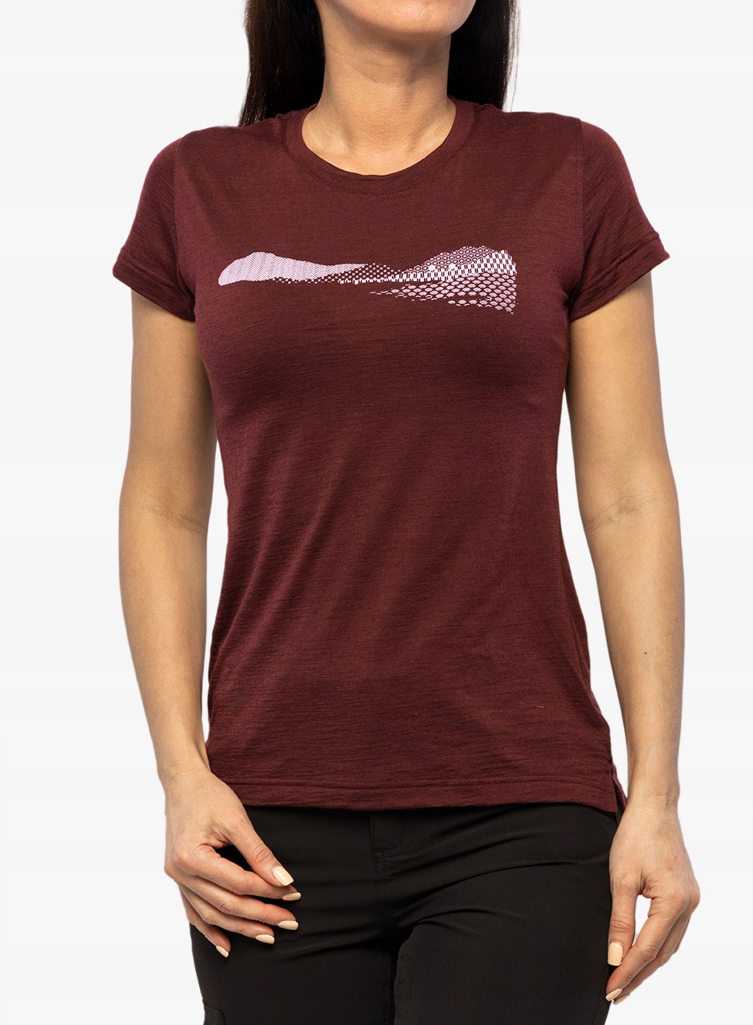 Dámské Tričko s potiskem Sensor Merino Air Pt Ss Port Red Hills XL