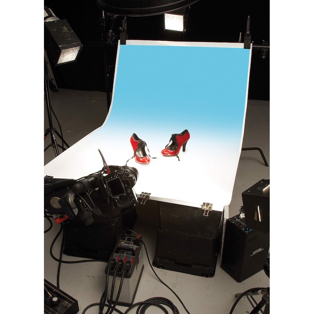 Stínované pozadí Colorama bílo-světle modré 110x170 cm