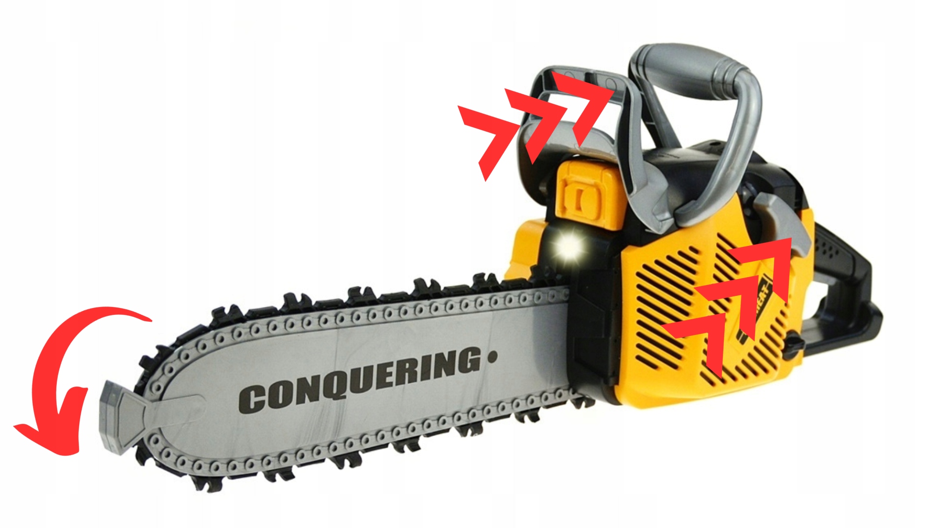 Duża Piła Łańcuchowa spalinowa dzieci ruchomy łańcuch Kask Latarka LED Certyfikaty, opinie, atesty CE