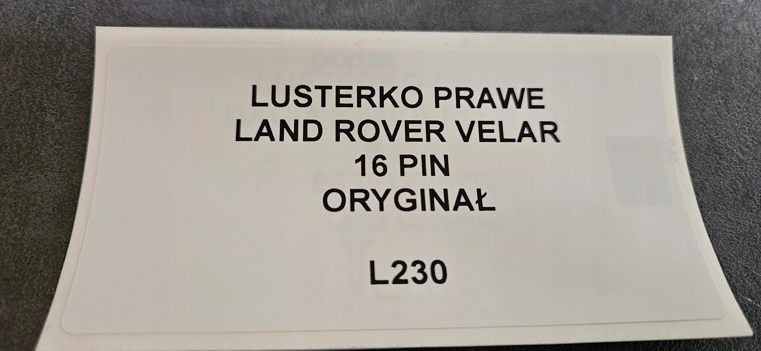 SPECCHIETTO RETROVISORE Destro LAND ROVER VELAR 16 PIN Originale