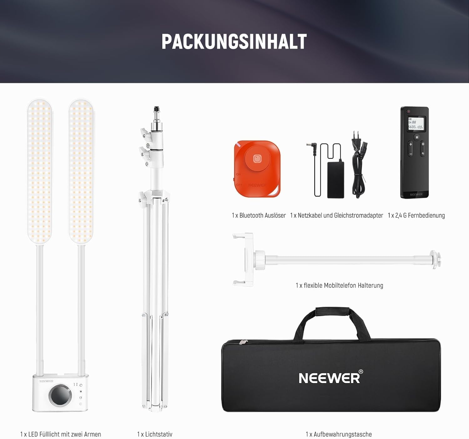 NEEWER LED Światło Kosmetyczne Z Uchwyt Na Telefon Zestaw Do Makijażu — miniatura 9