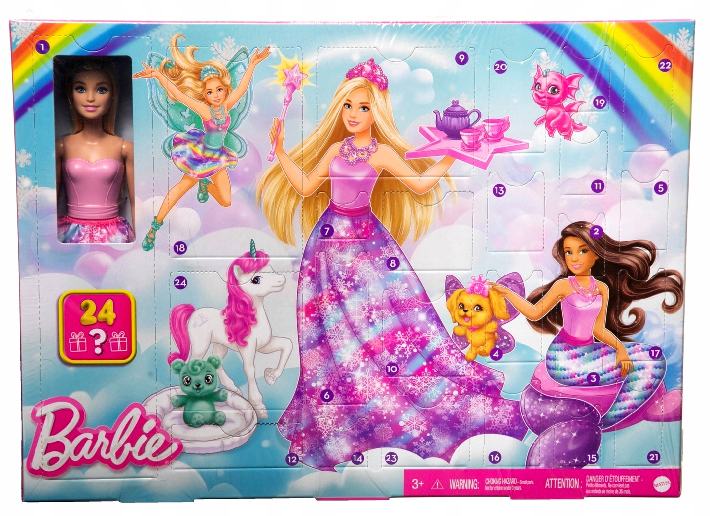 Адвент-календарь Barbie Dreamtopia, кукла, 3 образа и 4 зверушки, 24 сюрприза, от 3 лет — фото 8