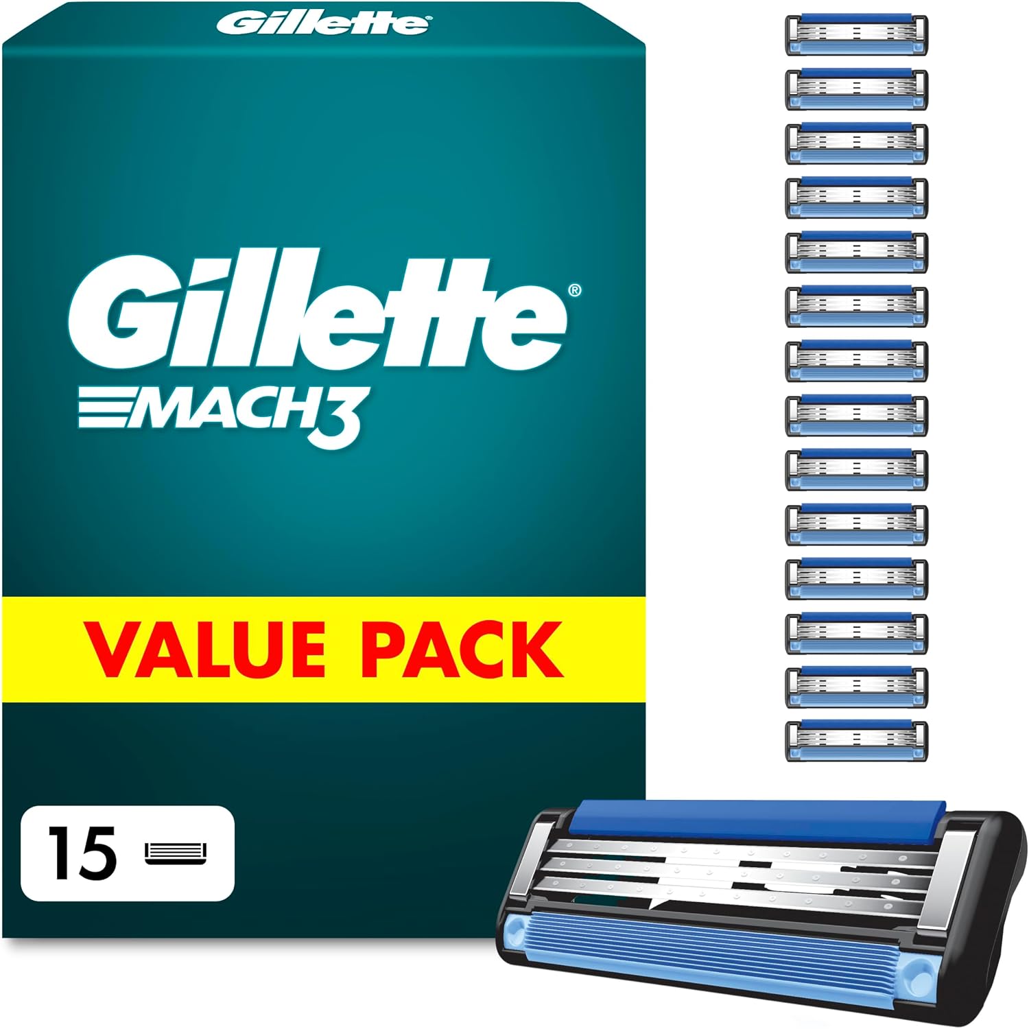 Gillette MACH3 Zestaw Wkładów Wymiennych Do Golarki 15 Sztuk