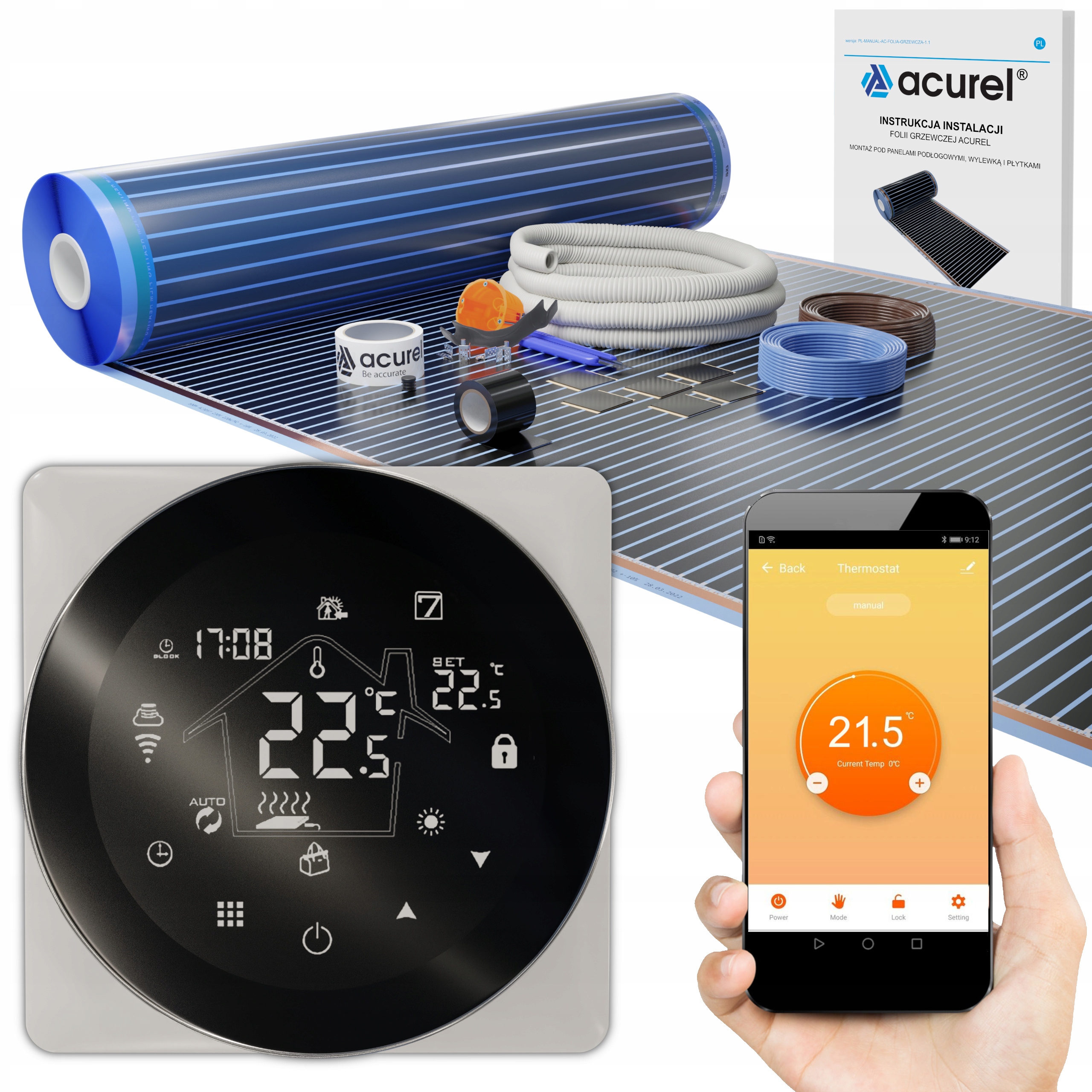 

Folia grzewcza na podczerwień 140W/m² WiFi 6m²