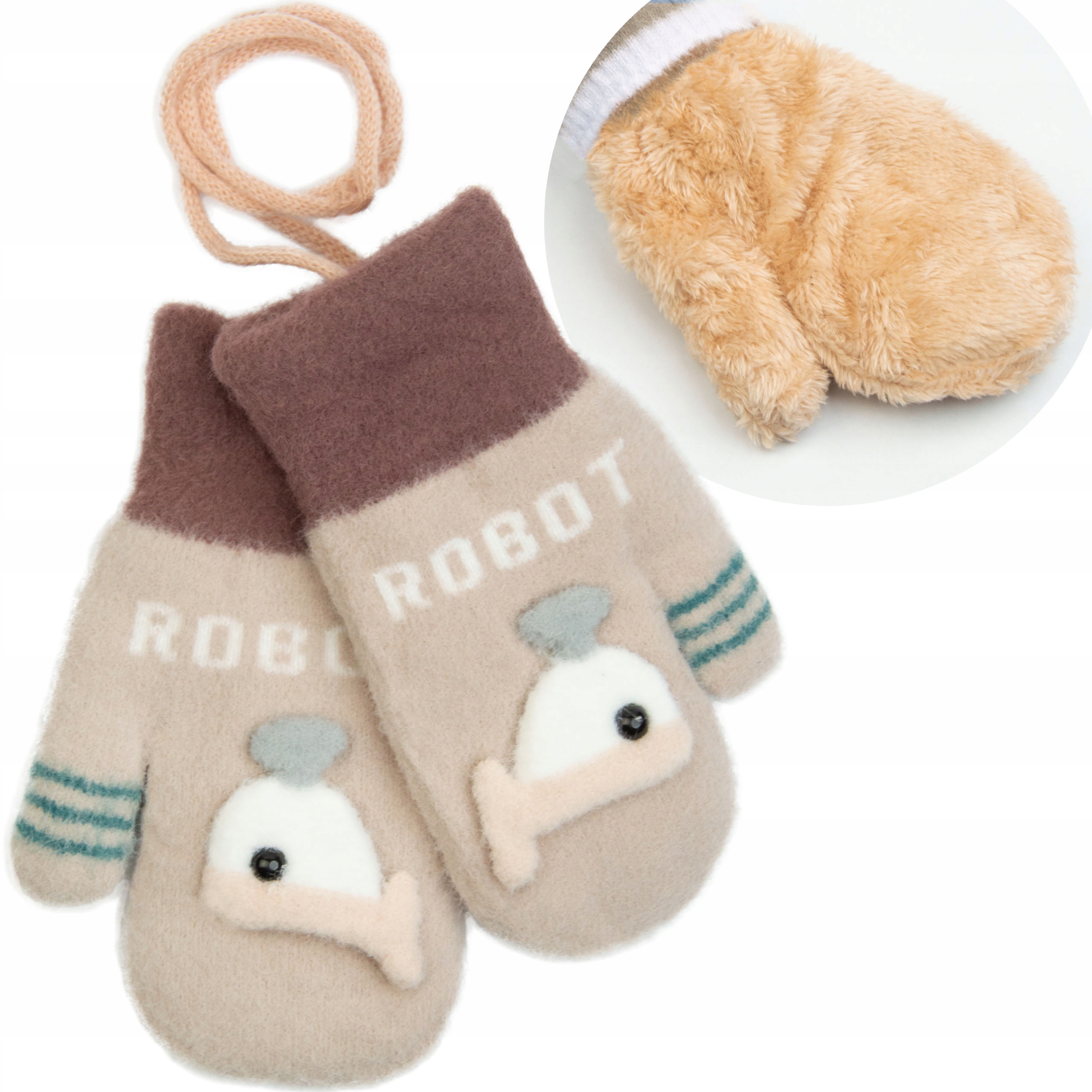 

Grube Rękawiczki dziecięce Na Sznurku 15cm, 5-8l