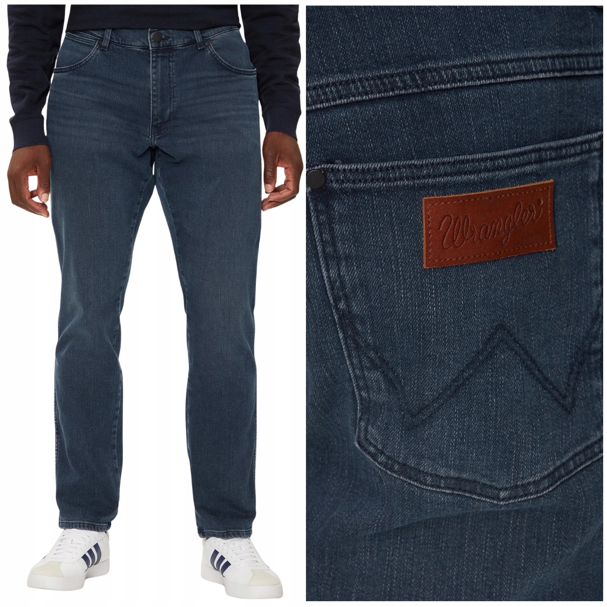 Wrangler River regular tapered Misty Blue tmavé džínové kalhoty W38 L34