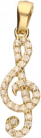 Zlatý přívěsek 585 nota houslový klíč 14K, moderní vzor přívěsku