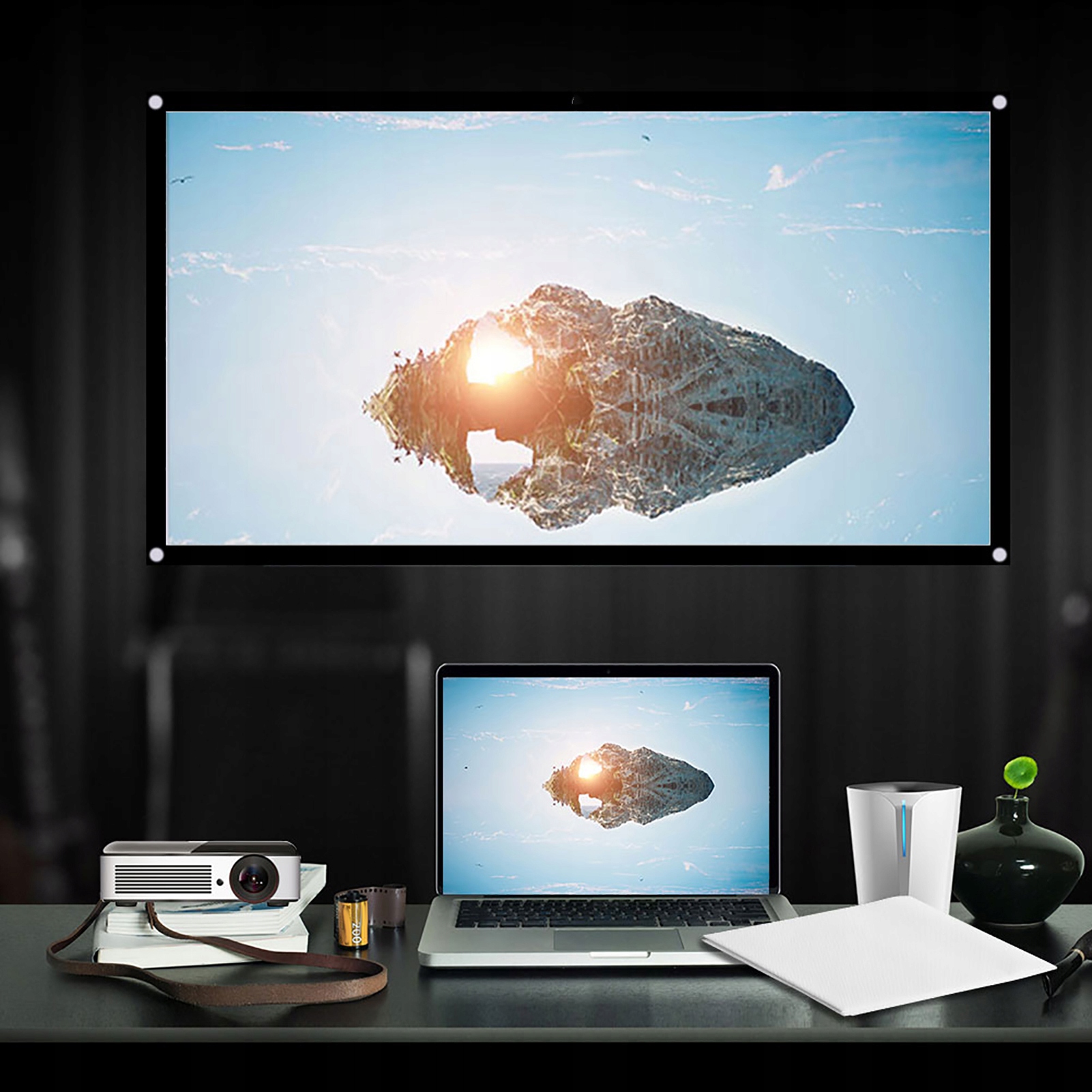 EKRAN PROJEKCYJNY DO PROJEKTORA PRZENOŚNY SKŁADANY 16:9 159X90CM 72 CALI Model NU3G32