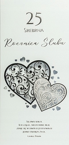 

25 Rocznica Ślubu srebrna Kartka Premium DLLUX33R