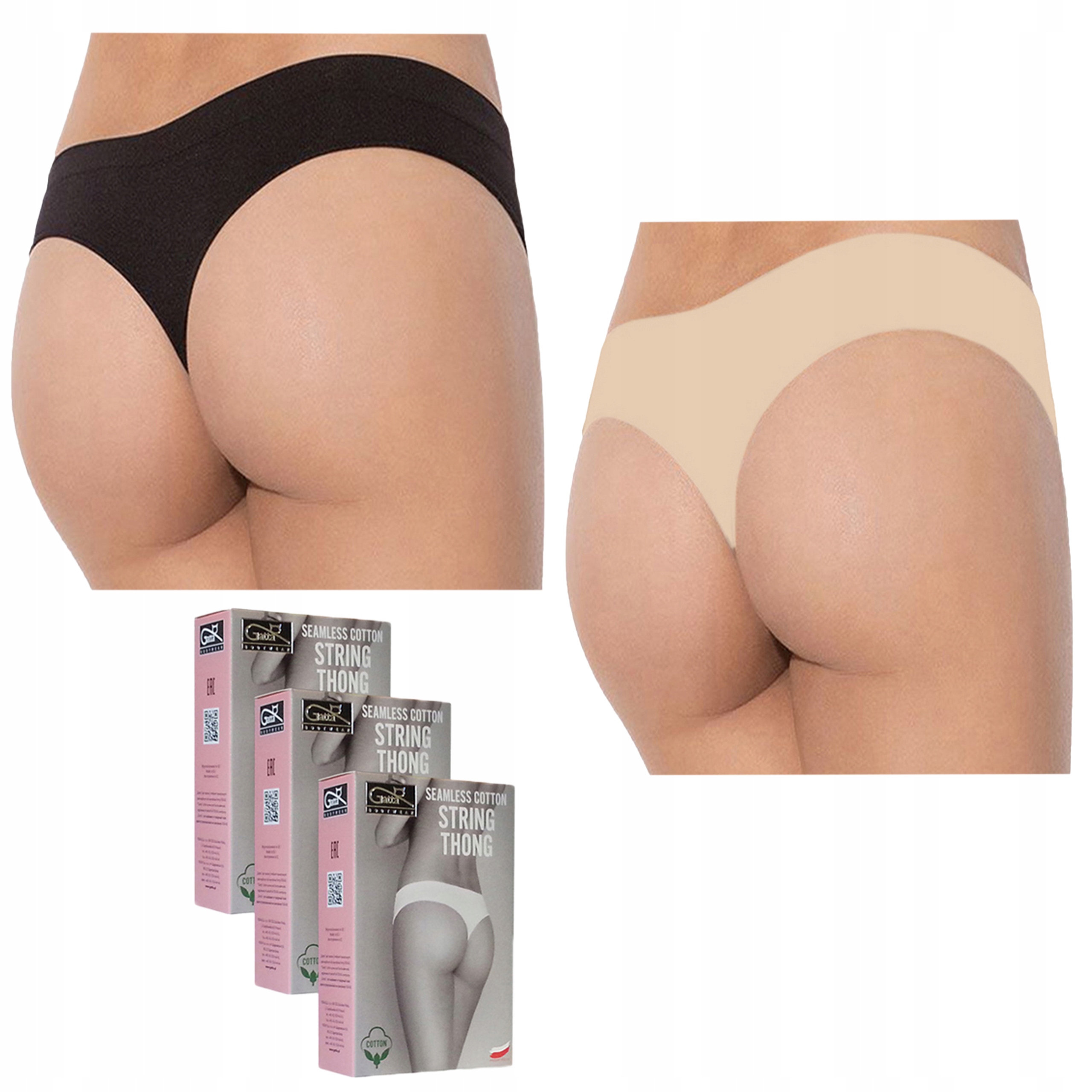 

Gatta String Thong, majtki bezszwowe, 3-PAK, L