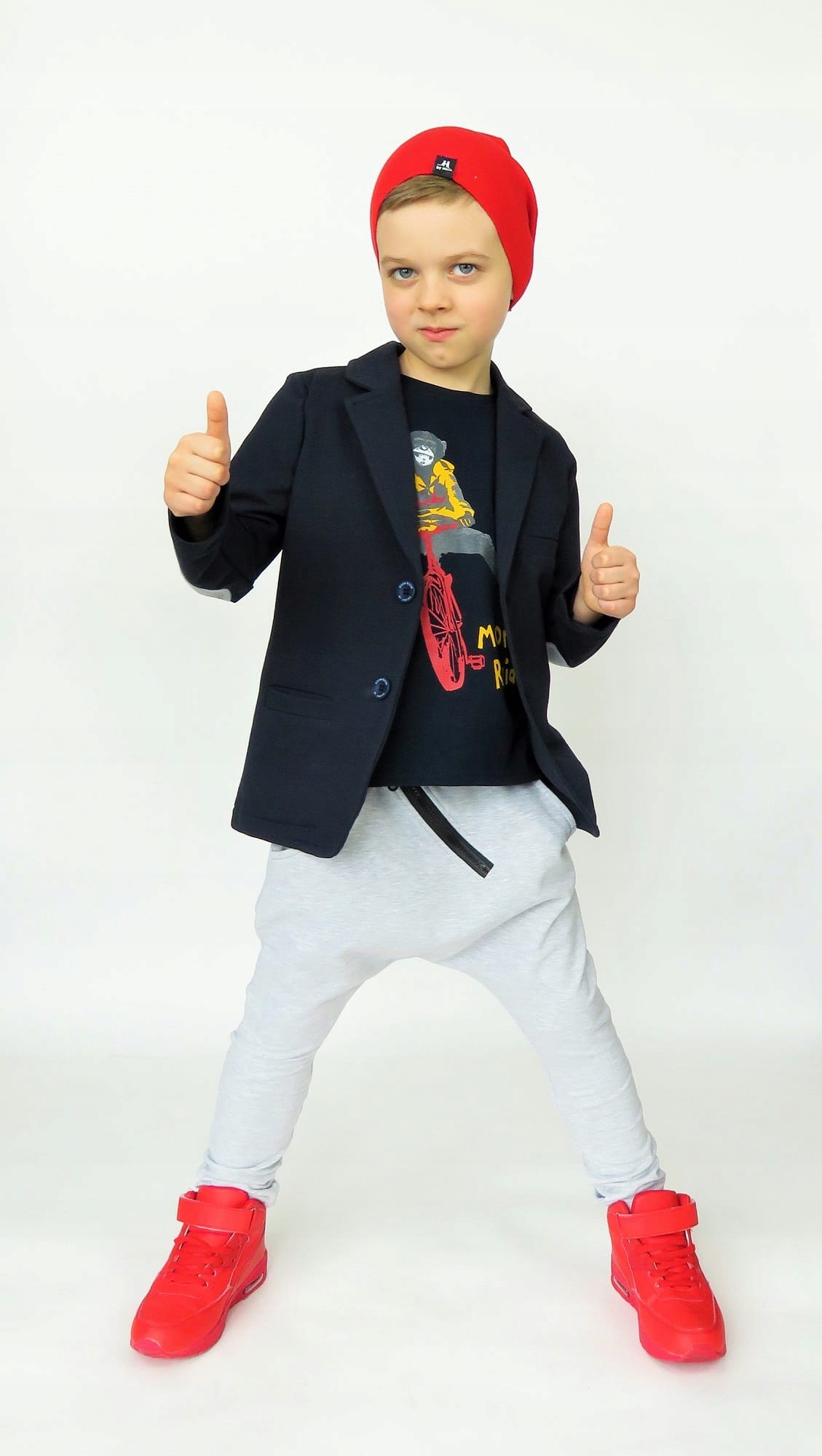 Jasnoszare spodnie baggy z zamkiem 146 Caramba Płeć chłopcy dziewczynki