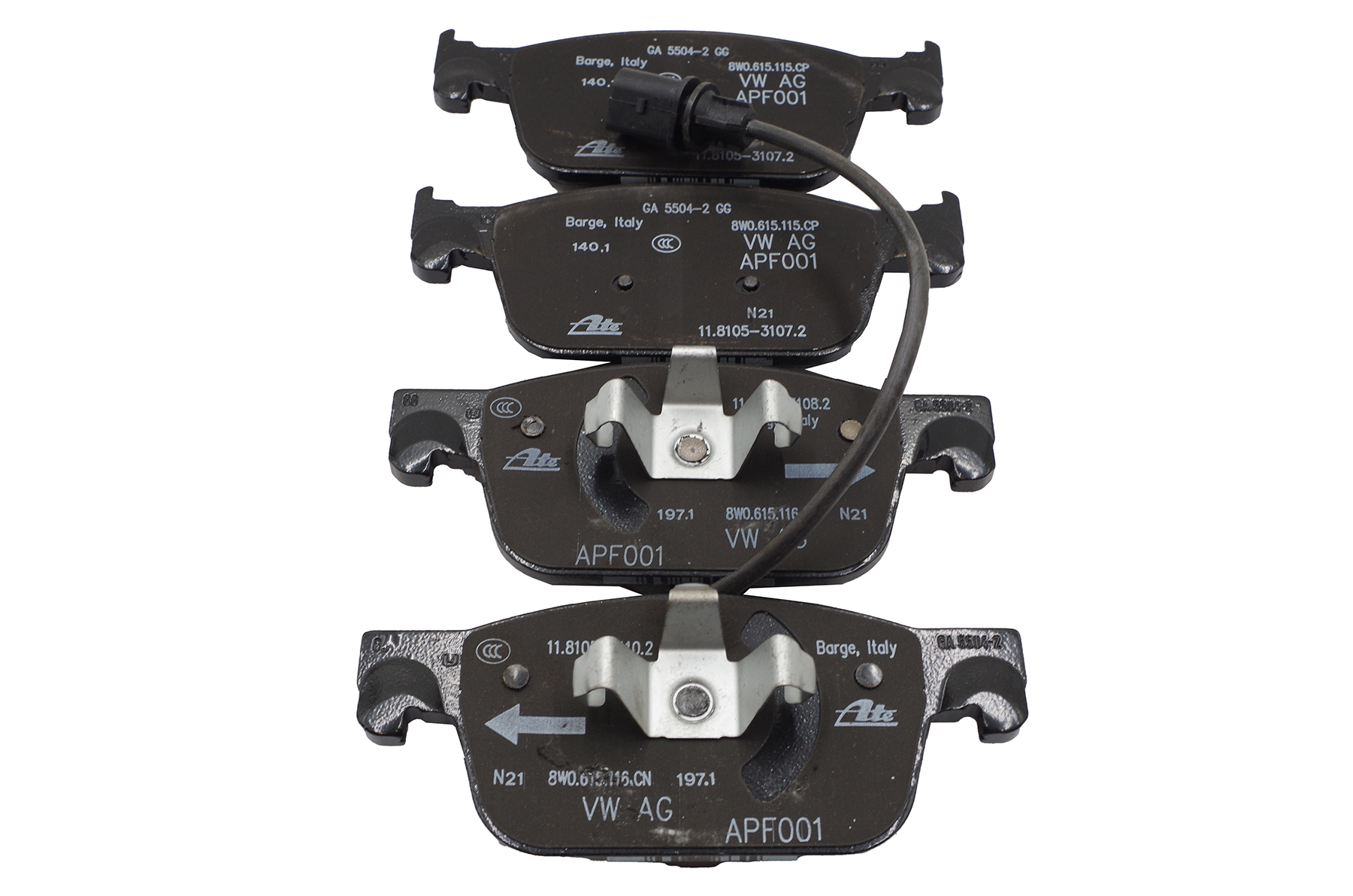 Оригинальные тормозные колодки AUDI OE 8w0698151bg