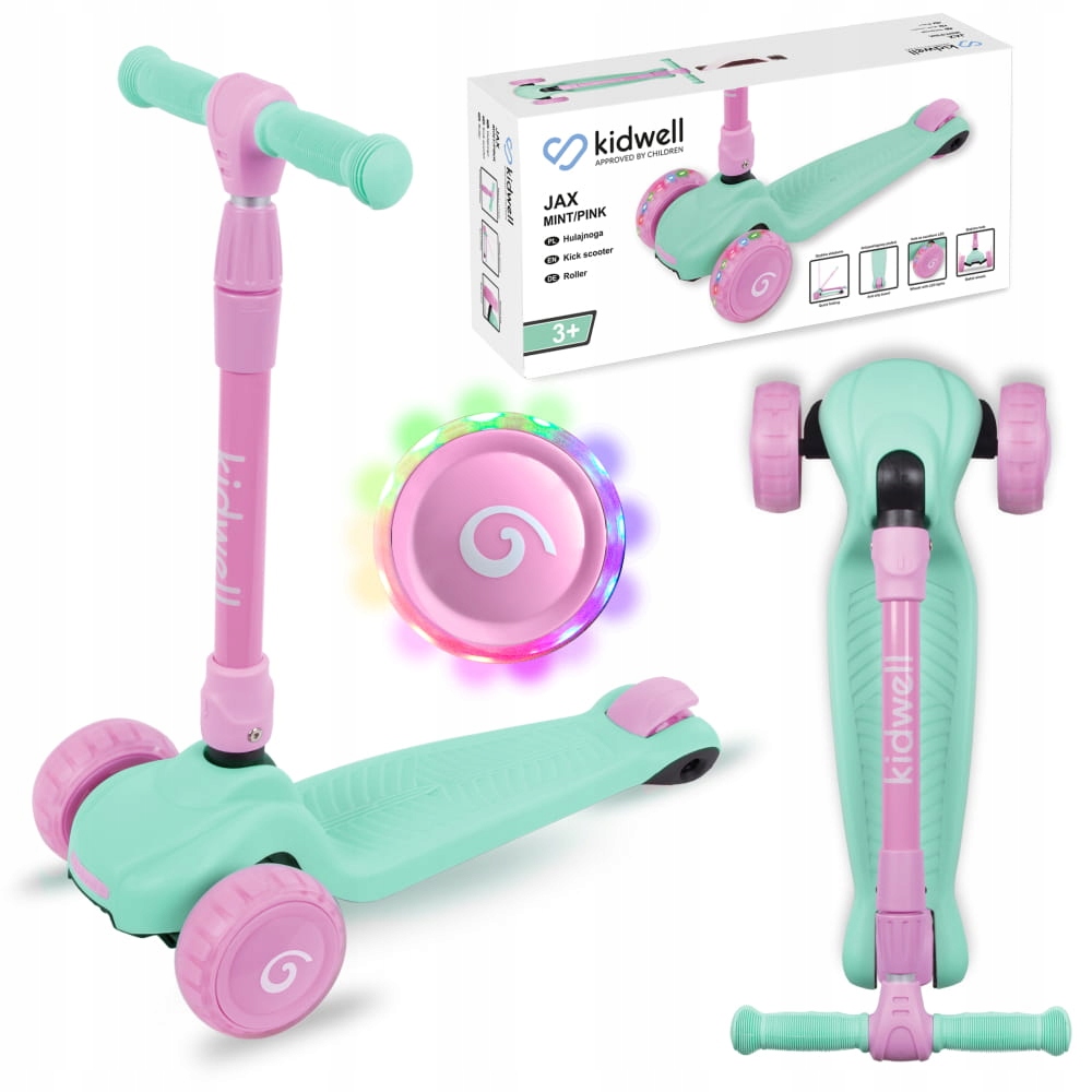 Hulajnoga trójkołowa Kidwell Jax Mint/Pink Led