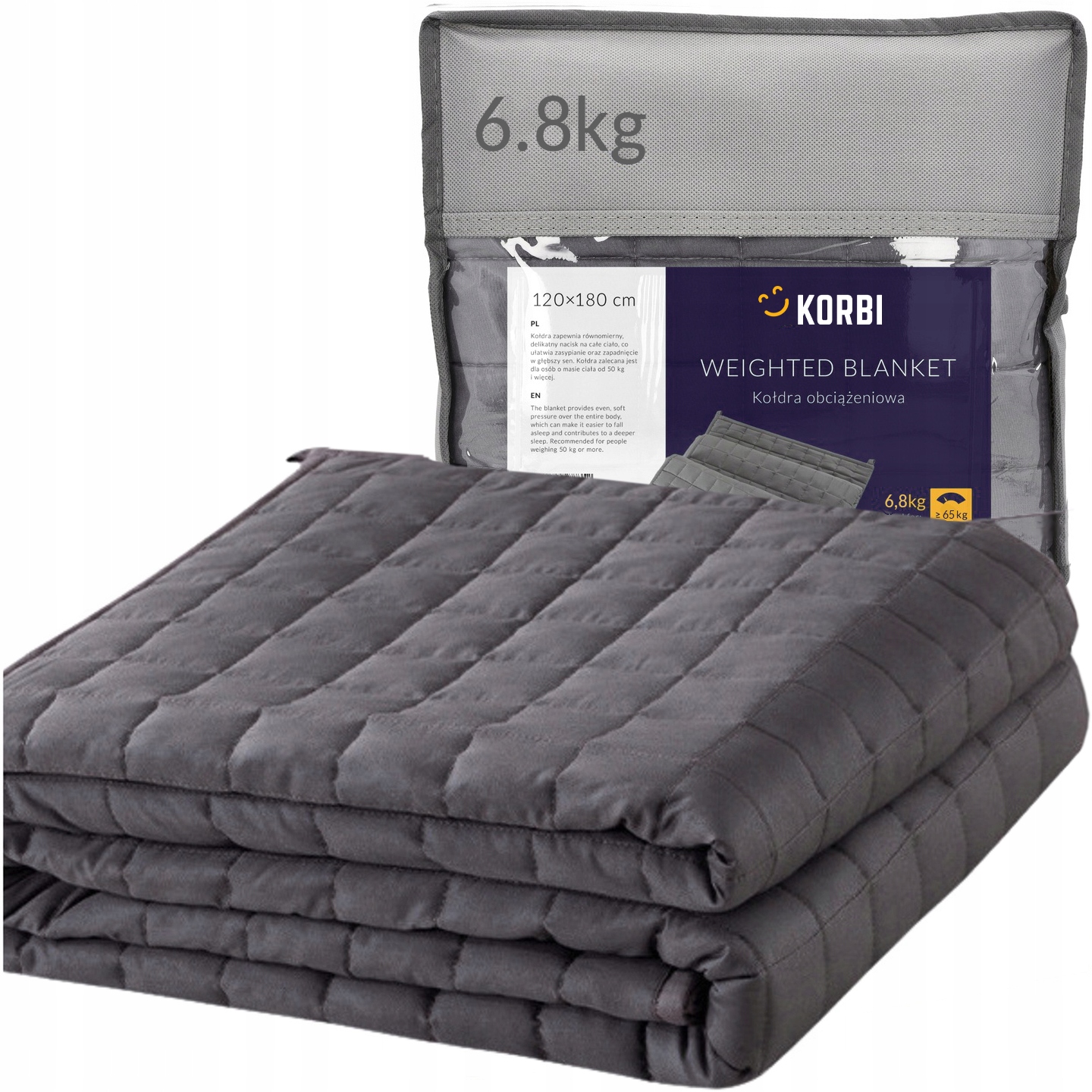 Kołdra Obciążeniowa Koc Sensoryczny Antystresowy Lepszy Sen 120x180 6,8 kg