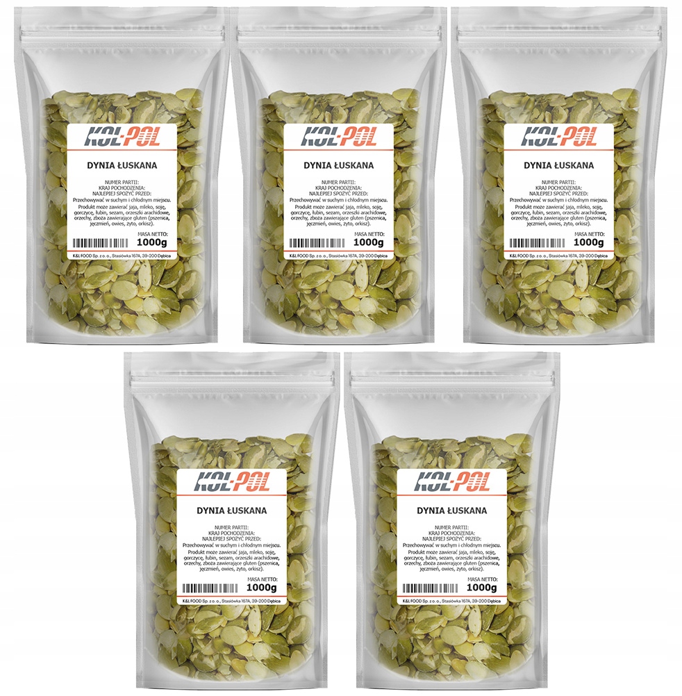 Levně Dýňová Semínka 5 kg Loupané přírodní čerstvé dýně loupané kvality Kol-Pol