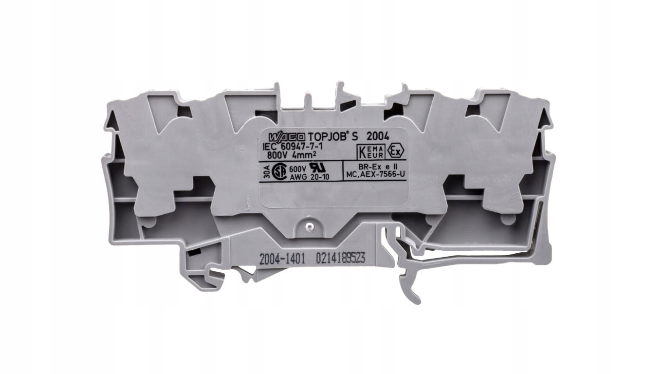 Złączka 4-przewodowa przelotowa 4 mm Ts 35x15 i 35x7,5 4,00mm szara 100szt