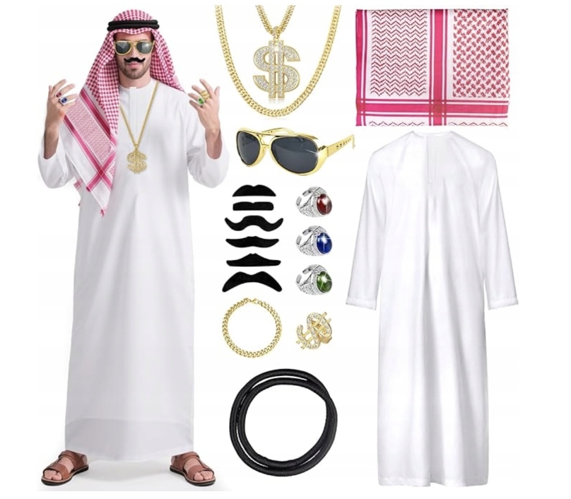 Kostým Šejka Arabské Šaty Převlek Pro Muže Akcesoria Halloween