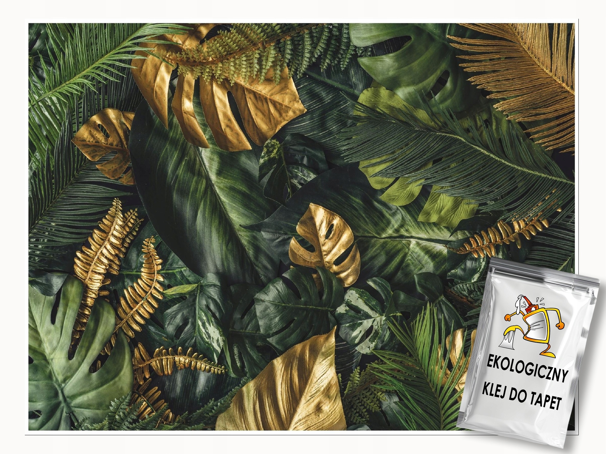 Fototapeta Listy Monstera Zlaté Zelené Do Ložnice Obývacího Pokoje Tapeta 250x175