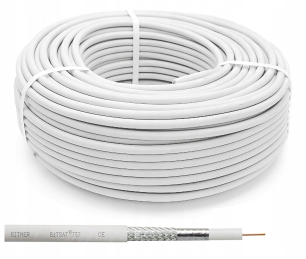 Kabel antenowy Bitner LF0500 Bitsat 757 biały 1szt 1m