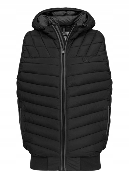 Prošívaná S Kapucí Bunda Bez Rukávů Pit Bull Naylor Black M