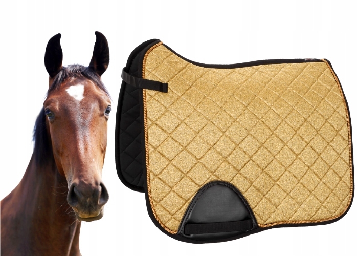 Czaprak dla konia Start Seville ujeżdżeniowy brokatowy złoty Dr