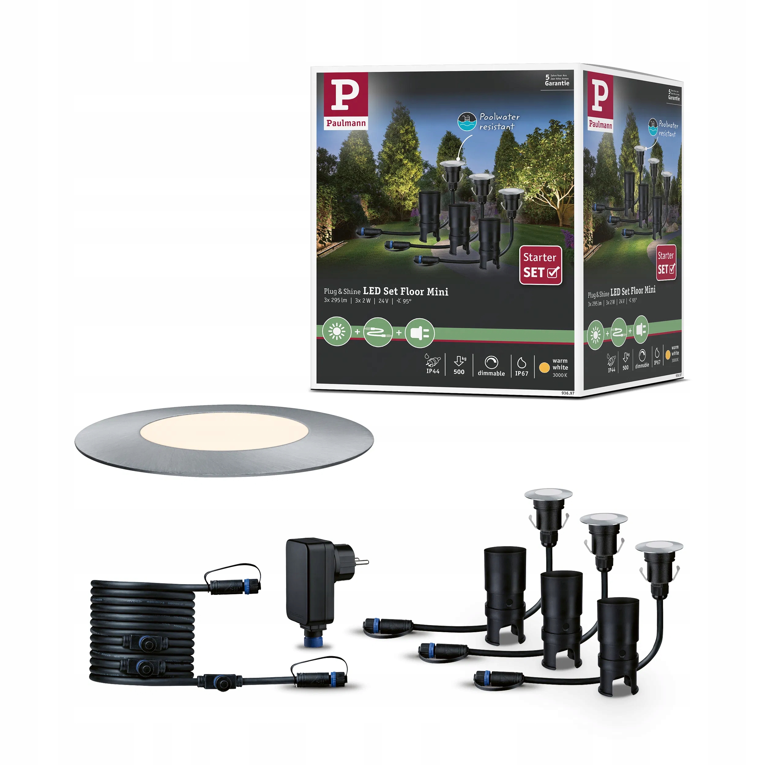 Paulmann Plug & Shine Led Wpuszczana oprawa podłogowa Lampa podłogowa Mini Basic Se
